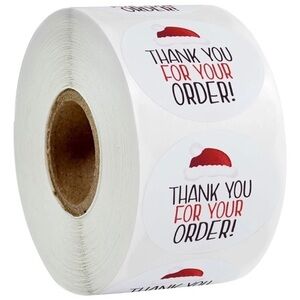 NEW Santa Hat Thank You Stickers Merry Christmas Holiday Posh Packages Packaging